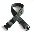 army green duty Man Double Row 16 Perforated Hole Release Buckle Military Canvas Belt