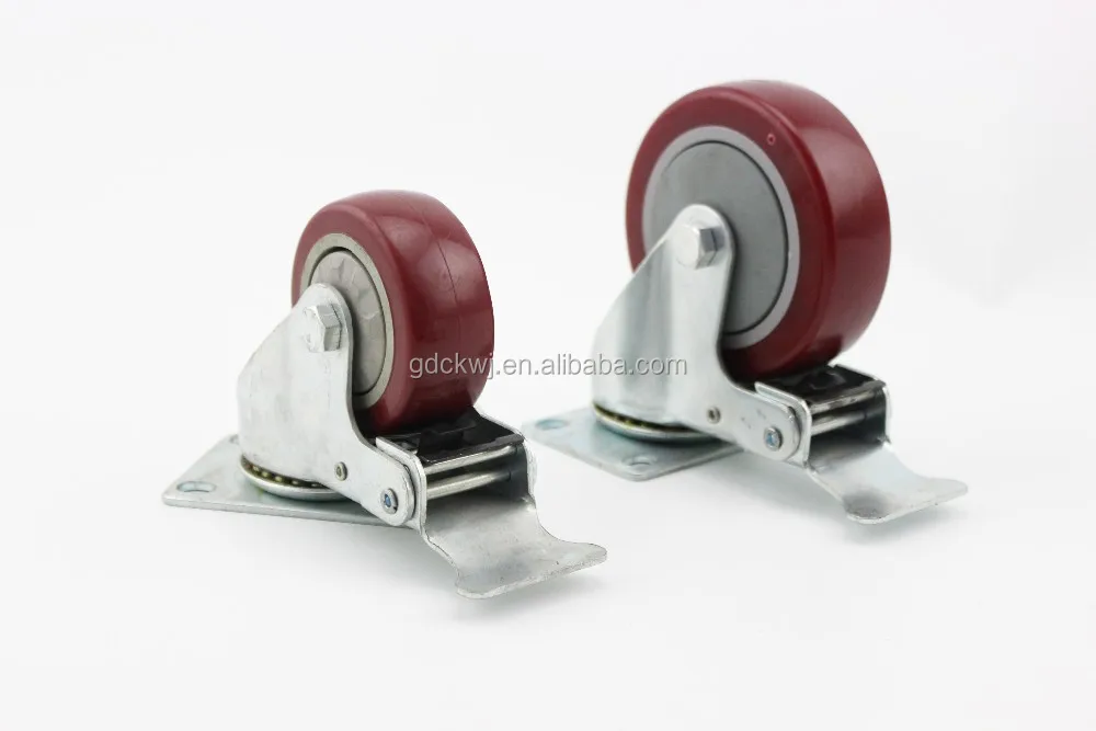 China wholesale double bearing 5 inch polyurethane adjustable office chair locking luggage industrial heavy duty caster wheels