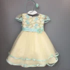 2018 baby girl party dress children frocks designs with hairband