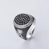 Bling Jewelry Sterling Silver Black Pave CZ arabic engagement ring men