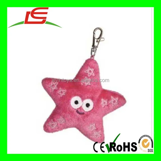 d604 fanta sea life pink star fish plush stuffed animal keychain