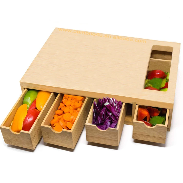 Kitchen Chopping Boards Extra Large Bamboo Cutting Board With 4
