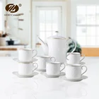 European Ceramic Gold Plated Porcelain Coffee Tea Sets with Teapot Arita Cups with Saucer