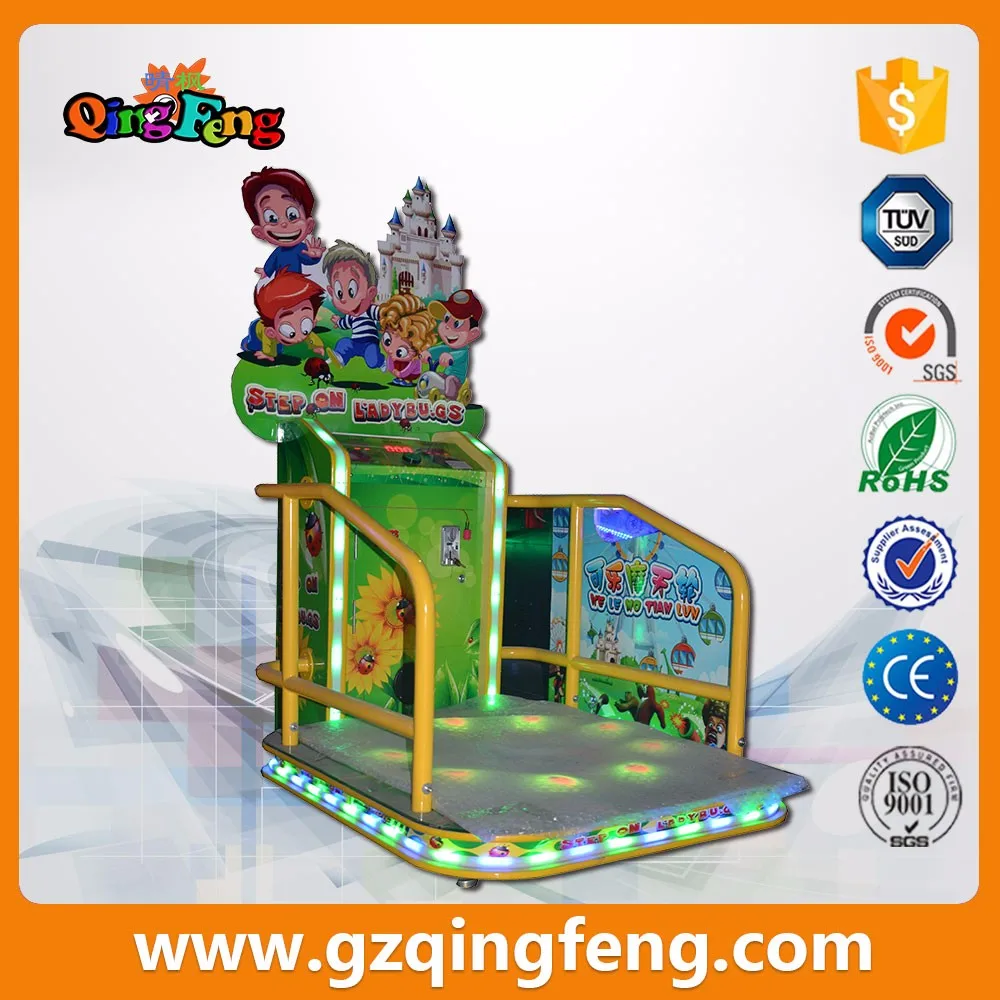 Qingfeng trade assurance factory wholesale step on ladybugs indoor arcade machine children game