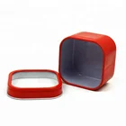Wholesale metal square window mint/candy/ gift Tin Box with plastic lid