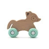 top selling silicone wooden wheel toys