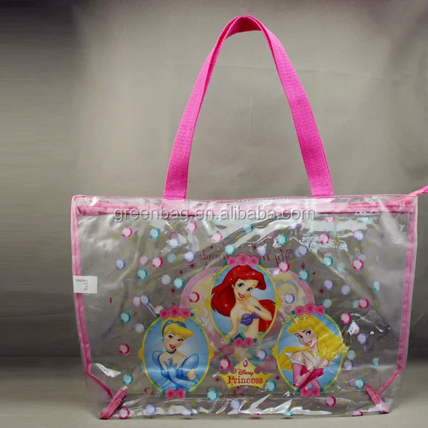pvc zipper shopping bag , clear plastic shopping bags