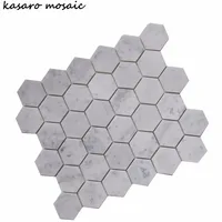 Hexagon Carrara White Mosaic Stone Tiles