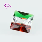 Square princess cut multi color synthetic cubic zirconia stone