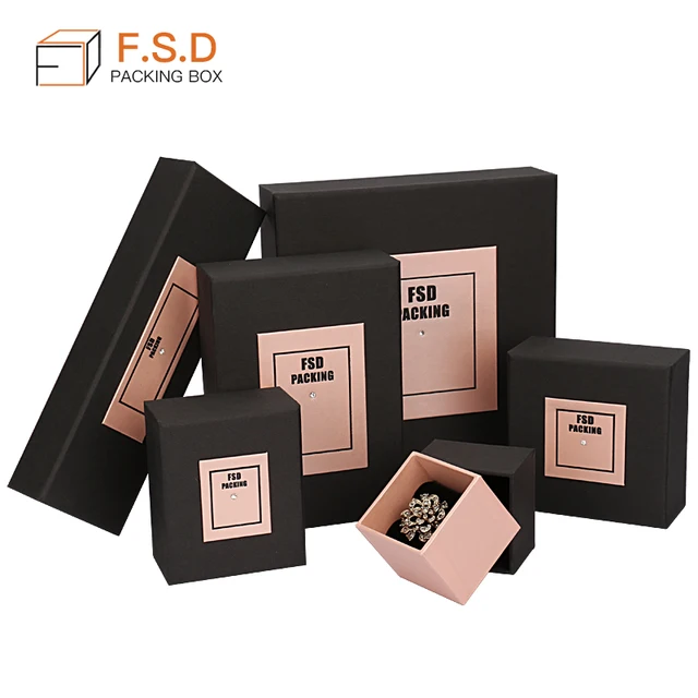 high quality luxury cardboard custom paper ring jewelry gift box