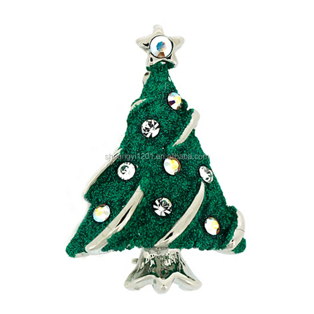 alloy christmas tree brooch