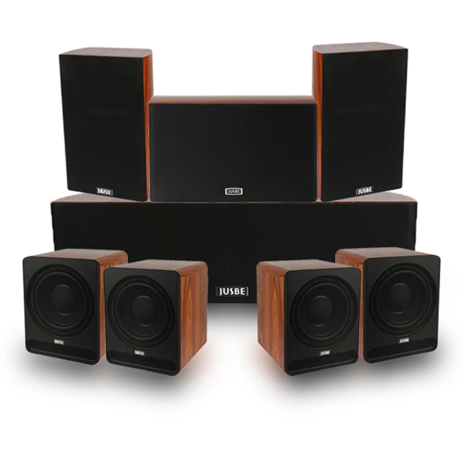 wood home theater speakers