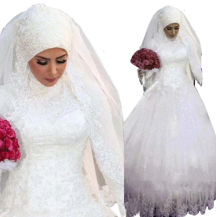 أحدث تصميم فستان زفاف إسلامي عالي الجودة مخصص فستان زفاف إسلامي صنع في الصين