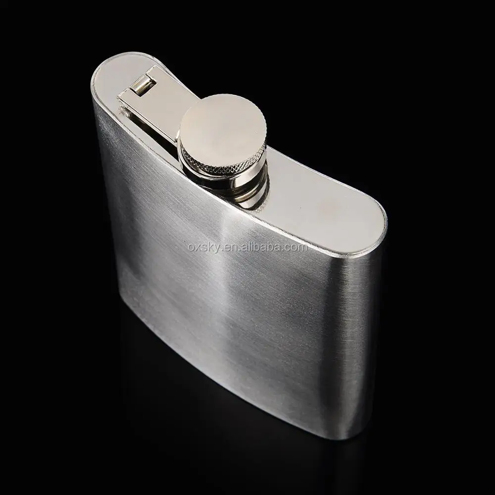 6oz/8oz square stainless steel hip flask pocket bottle for