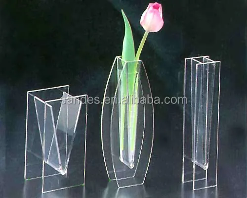 Elegante Große Kunststoff Transparent Dekorative Plexiglas Platz Mini Vase