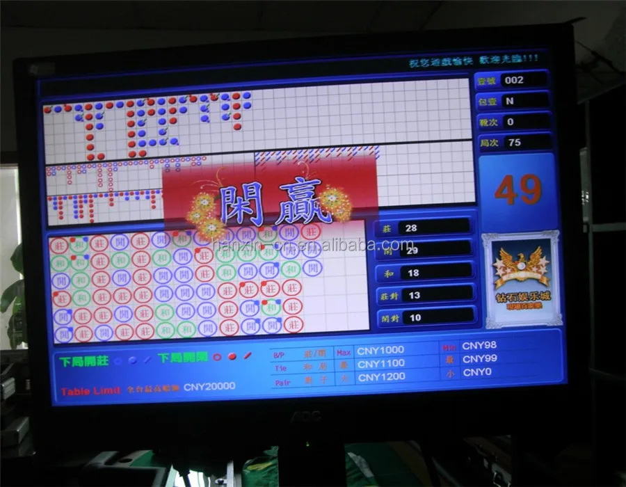 Casino Gambling Machine Baccarat display screen roulette display
