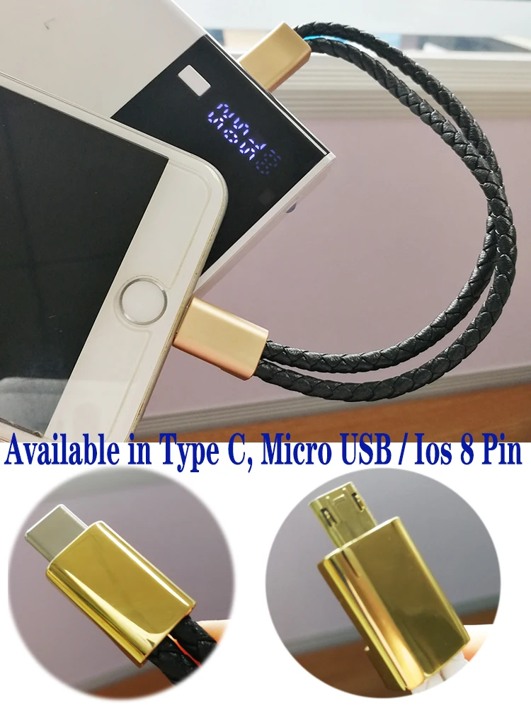 Wholesale Braided Leather Magnetic Bracelet Charger USB Type C Micro Data Android Cable Charging Cable For iphone For Android - ANKUX.COM