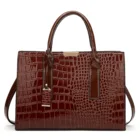 New Patent PU Leather Crocodile Pattern Handbag Big Capacity Casual Tote Bag
