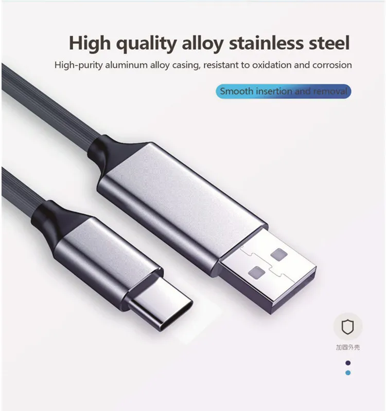 Micro Usb Type-C Magnetic Phone Cable LED Fast Charging Cable Mini Usb C Charge Cord Charging For Mobile - ANKUX.COM