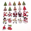 DIY Craft Natural Wood Slices Colorful Christmas Snowman/Stocking/Hat/Tree Santa Claus Wood Slice Ornaments