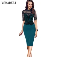 Half Sleeve Stand Neck Lace Patchwork Women pLUS Size 5XL Knee Length Formal Evening Party Dress Bodycon Formal Dress For Party
Half Sleeve Stand Neck Lace Patchwork Women pLUS Size 5XL Knee Length Formal Evening Party Dress Bodycon Formal Dress For Party