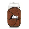 Insulated Neoprene PU Beer Can Cooler Holder in Basketball Grain