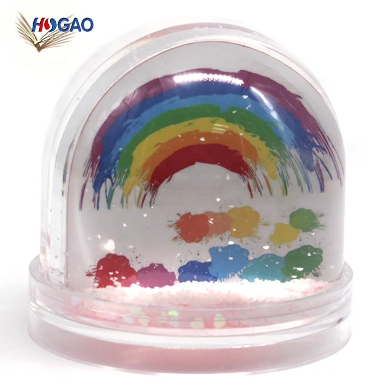 China wholesale OEM good quality plastic photo frame snow globe photo clear plastic domes for birthday anniversary gift