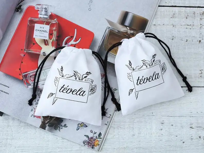 textile pouch soft kid storage custom twill bag with drawstring