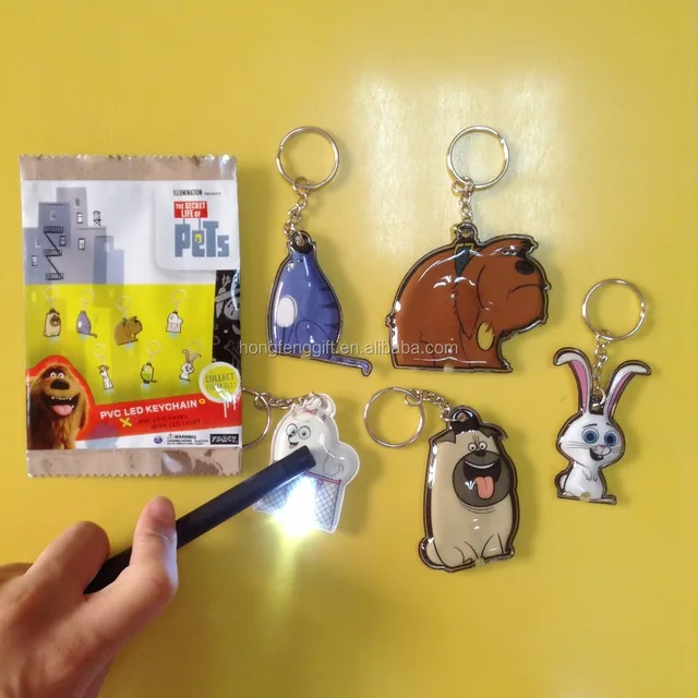 cheapest promotional gifts led key chains , wholesales pvc soft