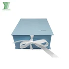 Handmade Folded Cardboard Flat Packed Gift Box with Ribbon Tie