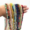 Wofish DIY Lovely bead Handmade Long Knotted Crystal bead Necklaces