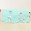 Custom Gold Foil Logo wedding Envelope shape style Gift Paper Box Scarf Packaging With Ribbon bow Shawl High End Door