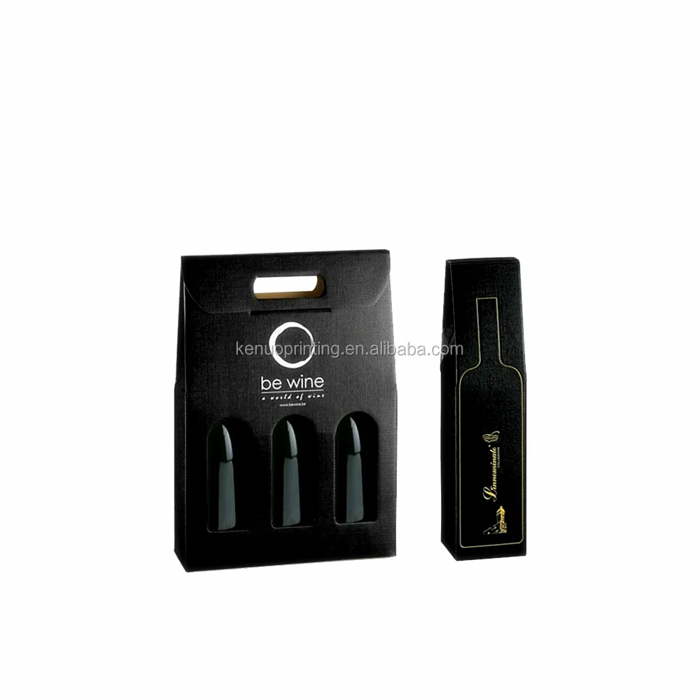 portable simple corrugated wine gift box for 2 bottle custom