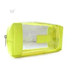 fancy wholesale fashion popular custom clear transparent pvc leather zipper cosmetic pouch make up bag