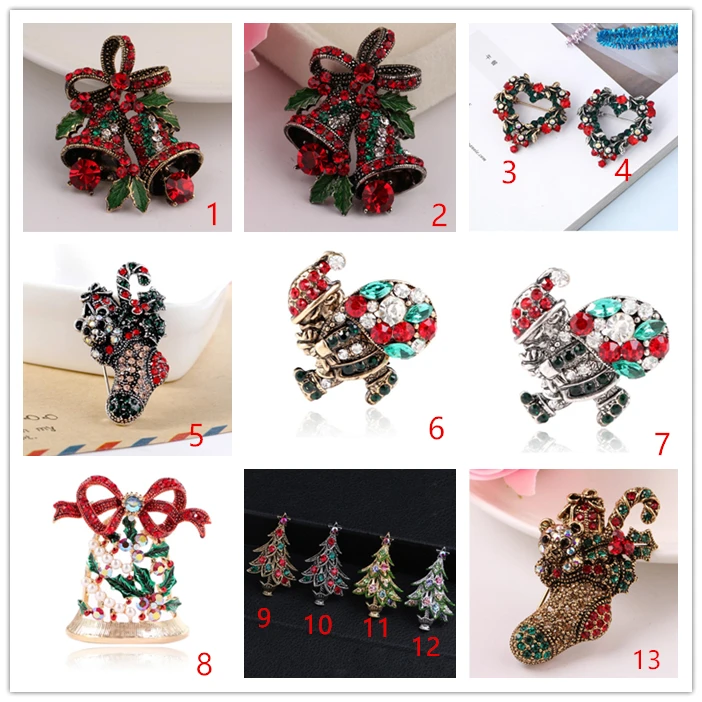suit pin creative santa carries a gift brooch sock christmas