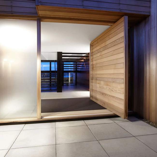 Contemporáneo de estilo moderno Exterior sólida puerta de madera de diseño