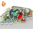 New design baby game zone equipment children big slides soft play indoor playground with ninja obstacle course