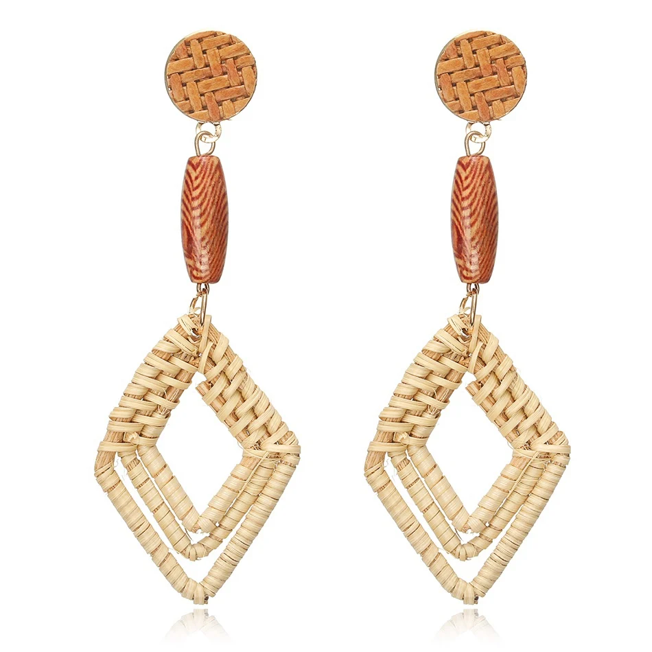 Women Fashion Statement Earrings Multicolor Nature Fiber Hollow out Geometric Style Drop Earrings KK243, Multi colors
Women Fashion Statement Earrings Multicolor Nature Fiber Hollow out Geometric Style Drop Earrings KK243, Multi colors