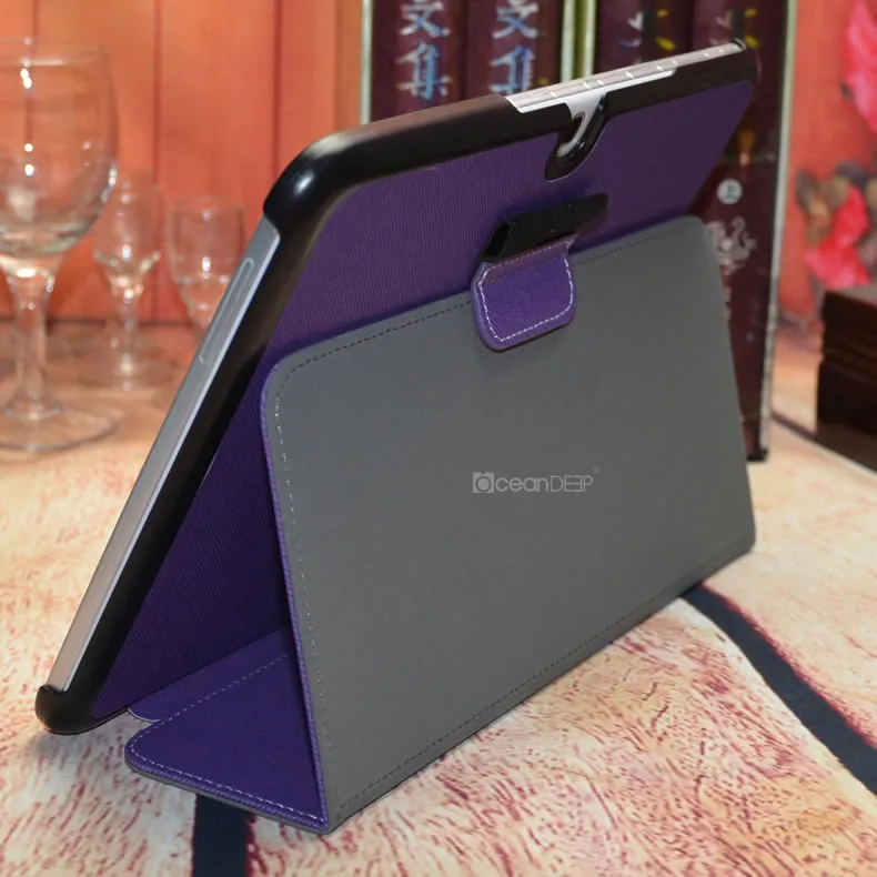 businessman folio style leather flip cover case for samsung galaxy tab 3 10.1 (2014 edition)