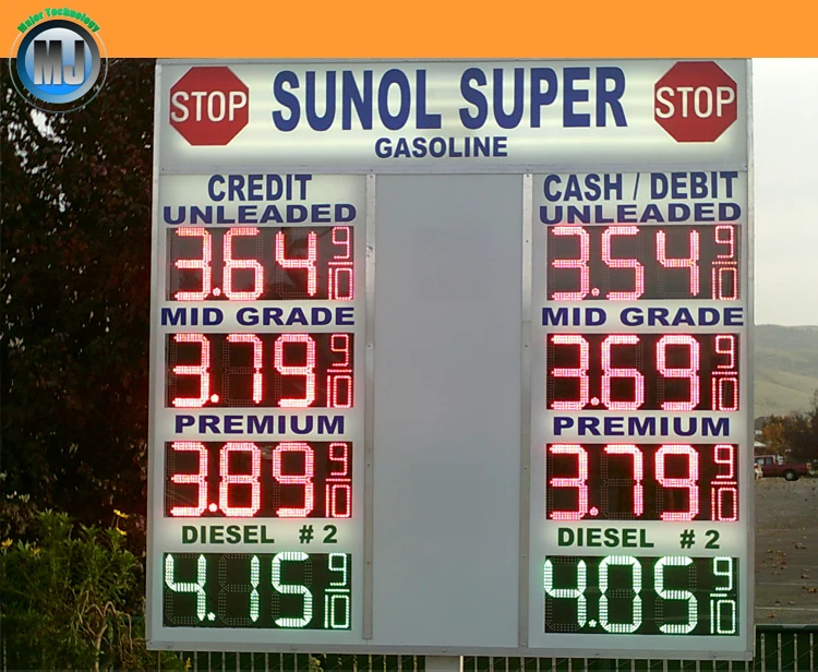 Alibaba Hot Sale RF Wireless Control Outdoor 12inch Red 8.88 9/10 LED Digital Number For Gas Station Price Display