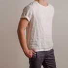 2019 foreign trade cotton men short sleeves linen shirt