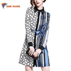 2019 New Arrivals European Style Loose Casual Fashion High Quality Single Breasted Women Long Sleeve Summer Striped Dress