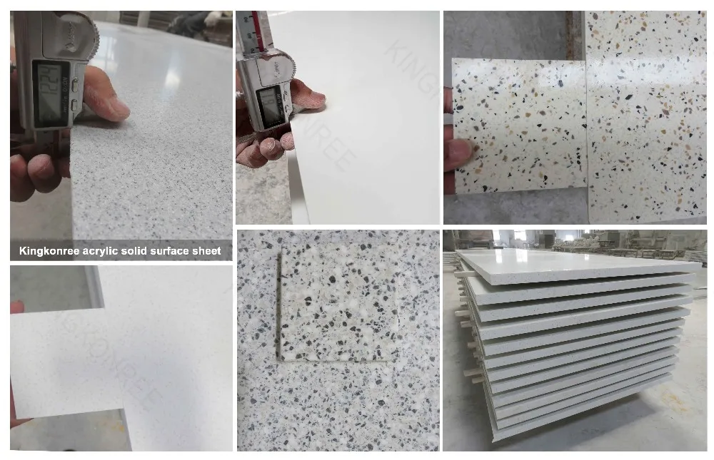 Modified Acrylic Solid Surface Marble Countertops Slabs Kkr