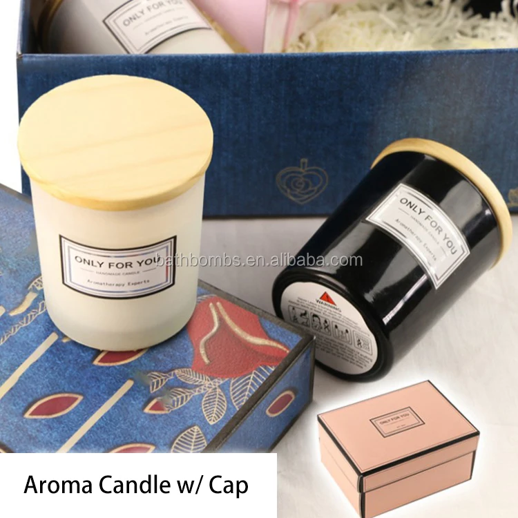 soy wax aroma black glass decorative luxury scented candle