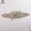 Beaded Crystal Rhinestone Wedding Sash Long Trim Silver Applique crystal appliques for wedding dresses