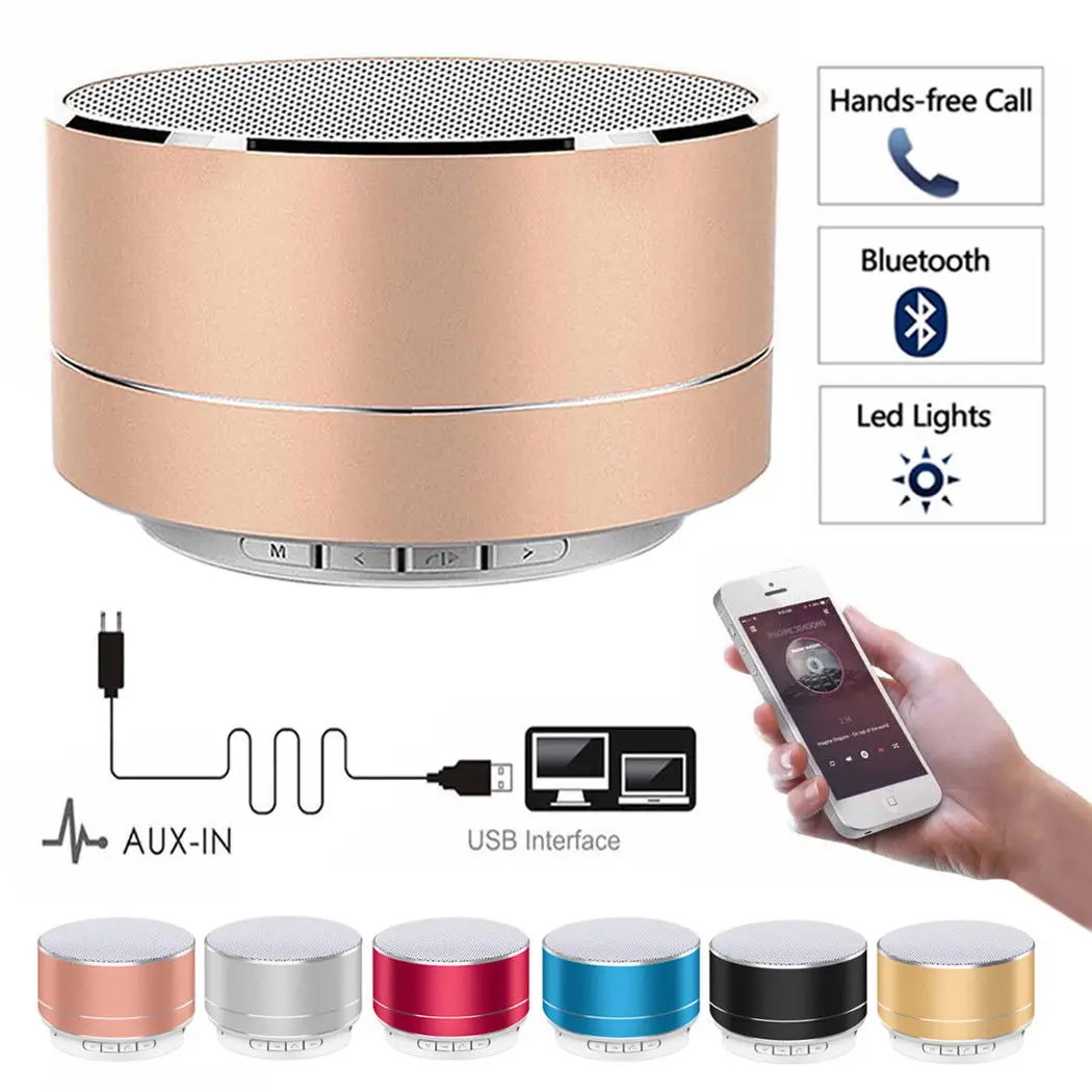 A10 LED blue tooth Mini Speakers Hands Free Portable Wireless Speaker With TF Card Mic USB Audio Music Player - ANKUX.COM