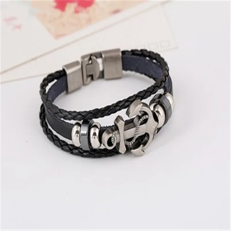 Men Jewelry Christmas Gift Vintage Anchor Steel Studded Surfer Faux Leather Cuff Charm Bracelets, Multicolors
Men Jewelry Christmas Gift Vintage Anchor Steel Studded Surfer Faux Leather Cuff Charm Bracelets, Multicolors