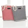 waxed canvas tote bag with color stripe cheap cute cotton canvas tote bags