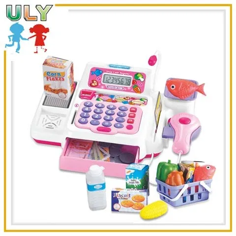 Funny kids educational pretend play toys plastic scanner toy cash register