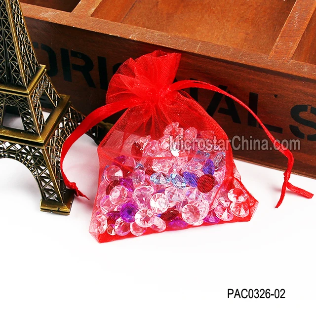 drawable red small organza bags favor christmas gift wedding